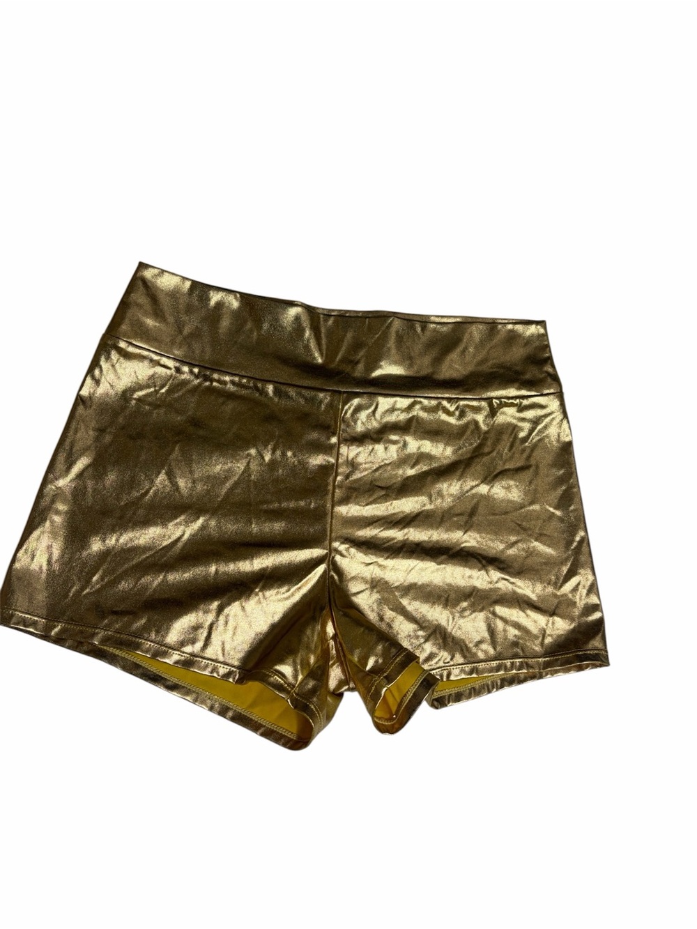 Gold metallic foil rave club shorts size M